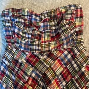 J Crew Strapless plaid dress, size 6